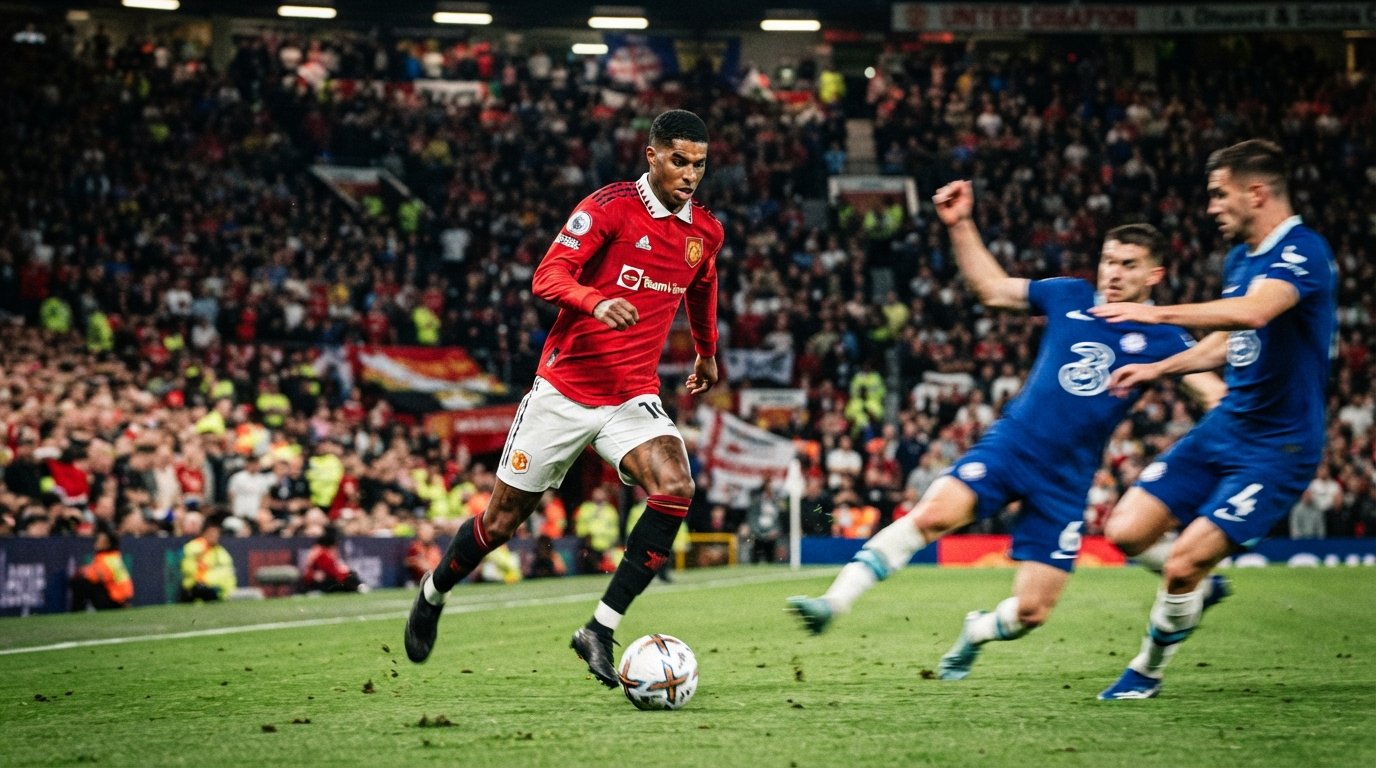 Football action during a match